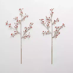 Sale Iced Bells Picks, Set of 2 Christmas Tree Decorations