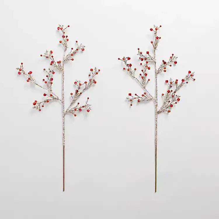 Sale Iced Bells Picks, Set of 2 Christmas Tree Decorations