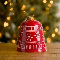 Outlet Metal Fair Isle Bell, 11 in. Christmas Decorations