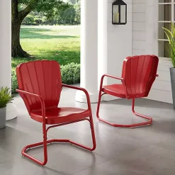 Kirklands Home Outdoor Seating|Metal Ridgeland 2-pc. Chair Set Red