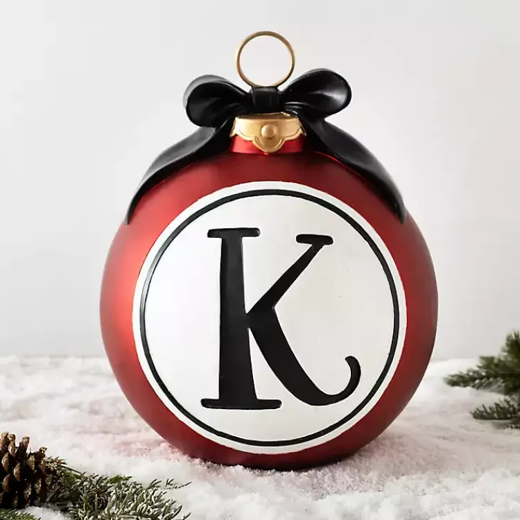 Hot Red Monogram K Ornament Monogram Seasonal Decor