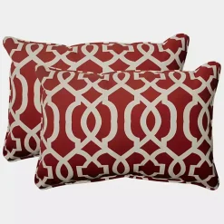Kirklands Home Outdoor Cushions & Pillows|Red New Geometric 2-pc. Large Lumbar Pillow Set