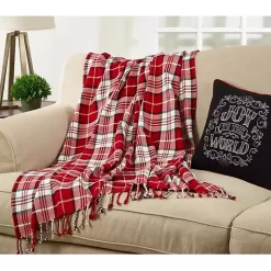 Best Plaid Cotton Throw with Tassels Blankets & Throws