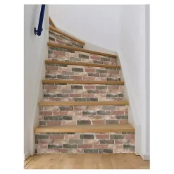 Kirklands Home Wall Murals & Wallpaper|Red Reclaimed Brick Peel & Stick Wallpaper