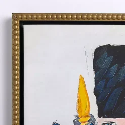 Hot Red Sketched Nutcracker Framed Canvas Art Print Christmas Art & Wall Decor