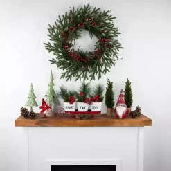 Discount Red Sleigh Holding Buckets Figurine Christmas Decorations