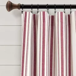 Kirklands Home Curtains & Drapes|Stripe Farmhouse Curtain Panel Set, 95 in. Red