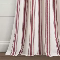 Kirklands Home Curtains & Drapes|Stripe Farmhouse Curtain Panel Set, 95 in. Red