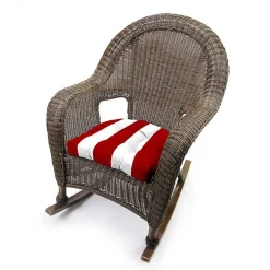 Kirklands Home Outdoor Cushions & Pillows|Red Stripe French 2-pc. Outdoor Wicker Cushion Set