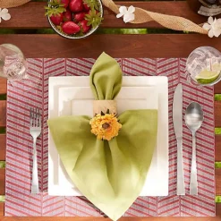 Kirklands Home Table Linens|Textu Twill Weave Placemats, Set of 6 Red