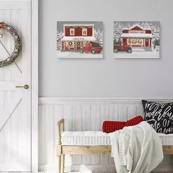 Discount Red Truck Christmas Canvas Art Prints, Set of 2 Christmas Art & Wall Decor