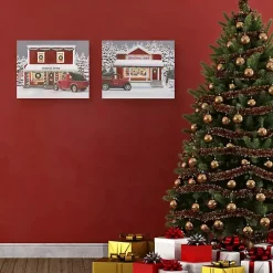 Discount Red Truck Christmas Canvas Art Prints, Set of 2 Christmas Art & Wall Decor