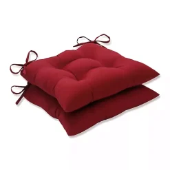 Kirklands Home Outdoor Cushions & Pillows|Tufted Square Outdoor Seat Cushions, Set of 2 Red