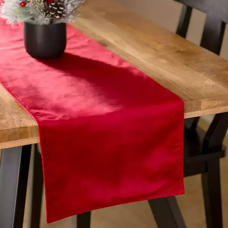 Kirklands Home Table Linens|Velvet Christmas Table Runner, 90 in. Red