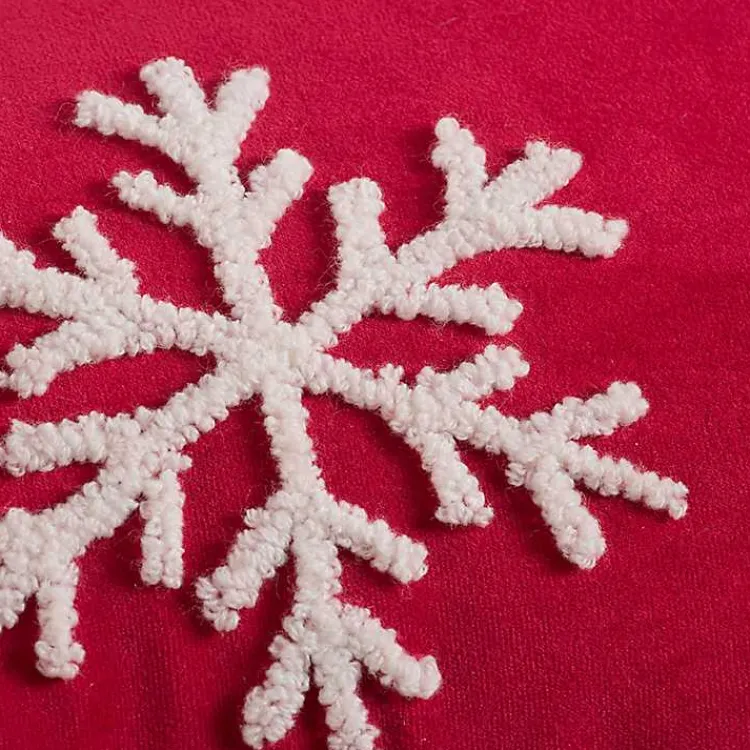 Online Red Velvet Joy Snowflake Lumbar Pillow Christmas Pillows