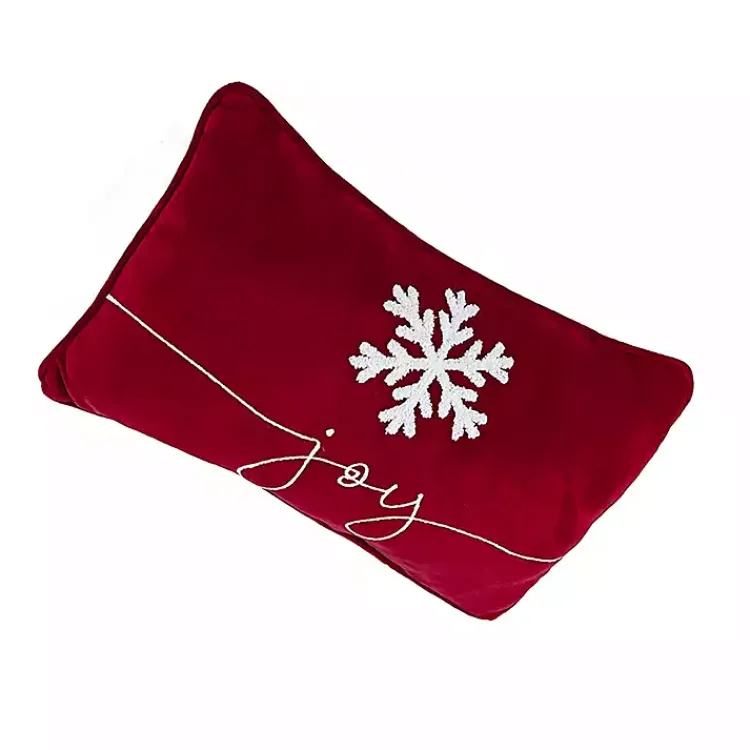 Online Red Velvet Joy Snowflake Lumbar Pillow Christmas Pillows