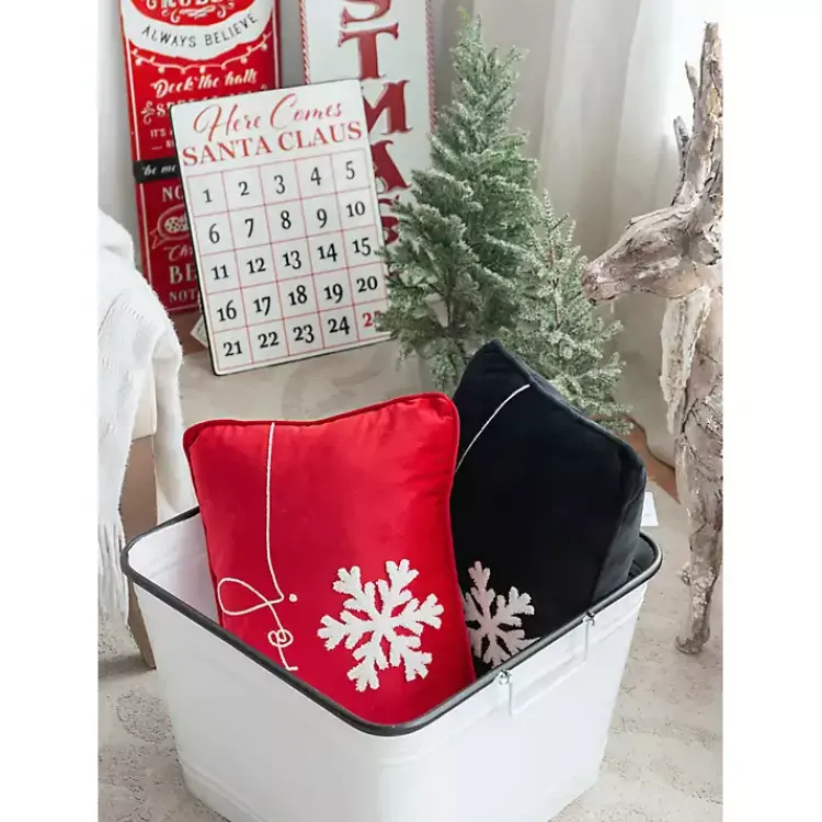 Online Red Velvet Joy Snowflake Lumbar Pillow Christmas Pillows