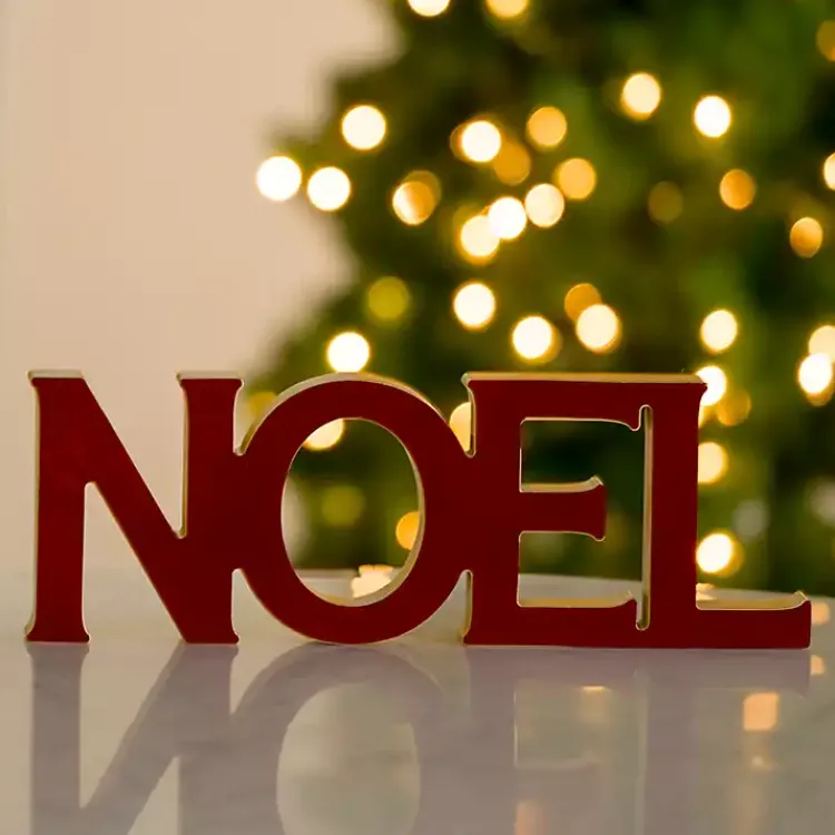 Clearance Velvet Noel Tabletop Sign Christmas Decorations