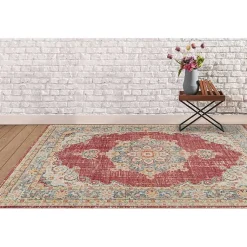 Kirklands Home Area Rugs|Vintage Medallion Area Rug, 7x10 Red