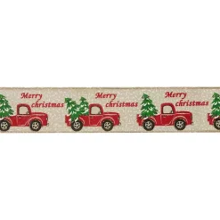 Online Red Vintage Truck 16 yard Christmas Ribbon Christmas Tree Decorations