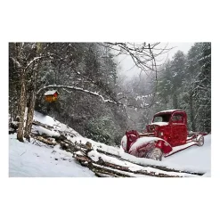 Best Red Winter Truck Canvas Art Print Christmas Art & Wall Decor
