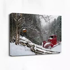 Best Red Winter Truck Canvas Art Print Christmas Art & Wall Decor