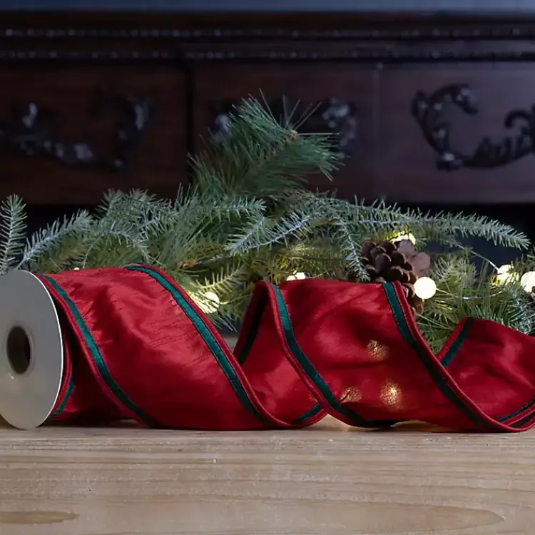 Sale Red with Green Trim 5 yard Christmas Ribbon Christmas Decorations