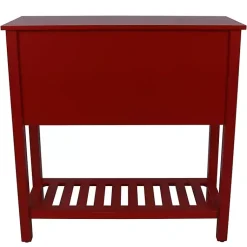 Kirklands Home Console Tables|Wood 4-Drawer Console Table Red