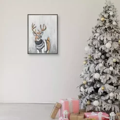 Best Reindeer in a Sweater Framed Canvas Art Print Christmas Art & Wall Decor