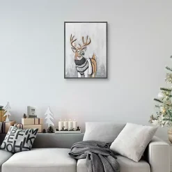 Best Reindeer in a Sweater Framed Canvas Art Print Christmas Art & Wall Decor