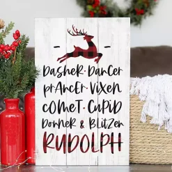 Best Reindeer List Wood Wall Plaque Christmas Art & Wall Decor