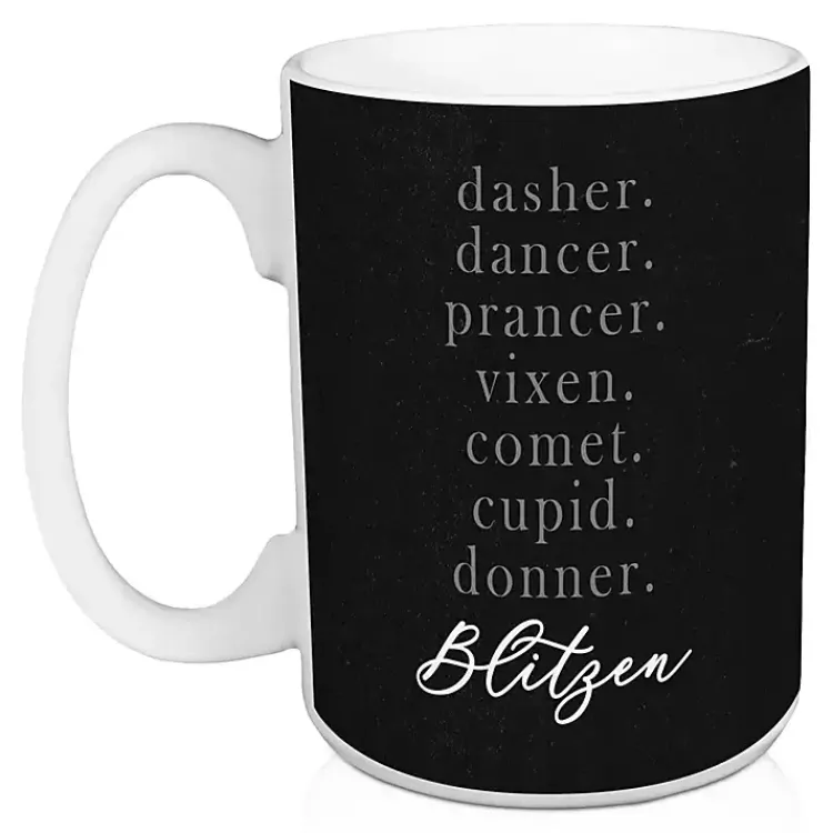 Outlet Reindeer Name Mugs, Set of 2 Christmas Dining & Entertaining