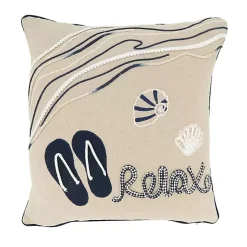 Best Relax Beachscape Embroidered Throw Pillow Pillows