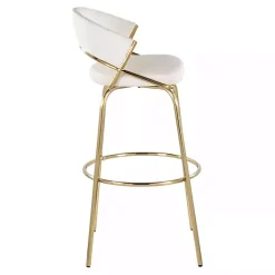 Kirklands Home Bar Stools & Counter Height Stools|Remy White & Gold Swivel Bar Stools, Set of 2 Black