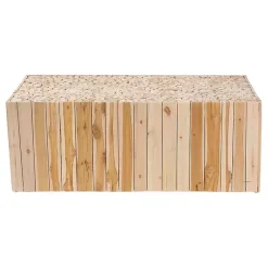 Kirklands Home Coffee Tables|Repurposed Wood Logs Recgle Coffee Table Tan