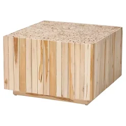 Kirklands Home Coffee Tables|Repurposed Wood Logs Square Coffee Table Tan
