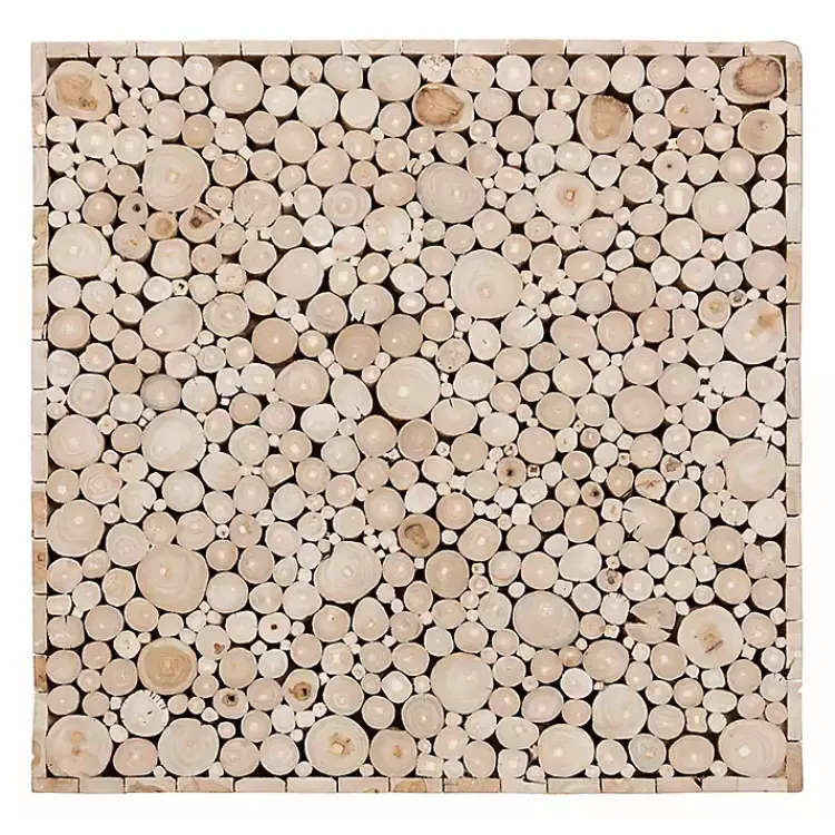 Kirklands Home Coffee Tables|Repurposed Wood Logs Square Coffee Table Tan