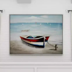 Kirklands Home Framed Art|Resting Rowboat Framed Canvas Art Print