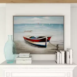 Kirklands Home Framed Art|Resting Rowboat Framed Canvas Art Print