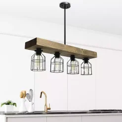 Kirklands Home Chandeliers & Pendant Lighting|Restored Wood 4-Light Pendant Light