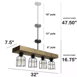 Kirklands Home Chandeliers & Pendant Lighting|Restored Wood 4-Light Pendant Light