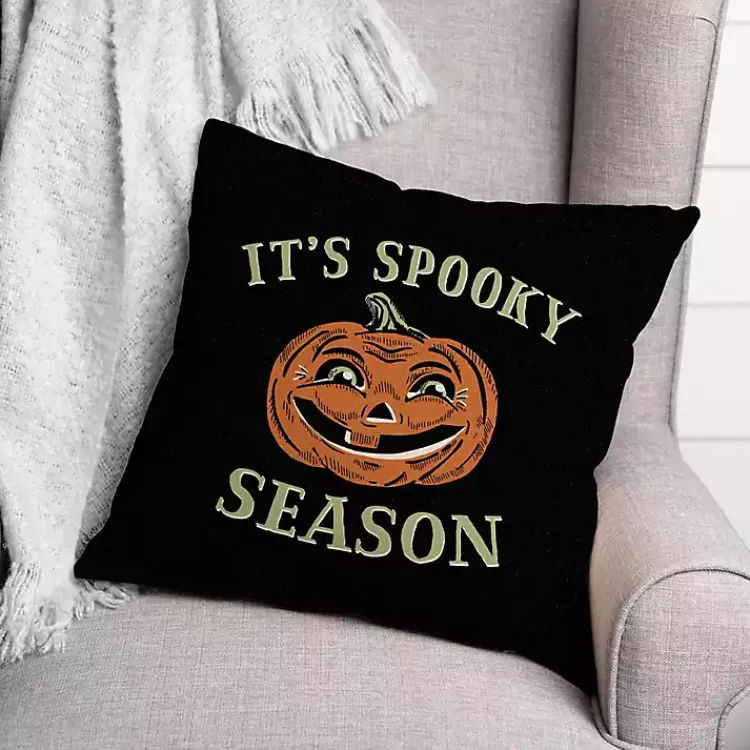 Clearance Retro Pumpkin Spooky Season Throw Pillow Halloween