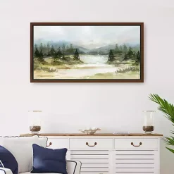 Kirklands Home Framed Art|River View Framed Canvas Art Print