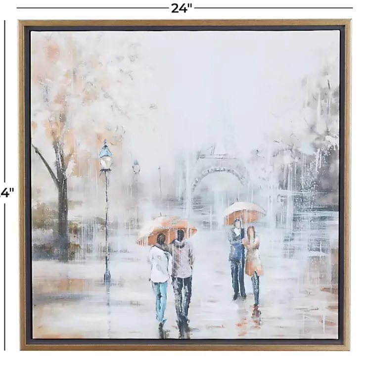 Kirklands Home Framed Art|Romantic Rainy Paris Transitional Framed Wall Art