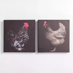 Kirklands Home Canvas Art|Rooster Portraits Canvas Art Prints, Set of 2
