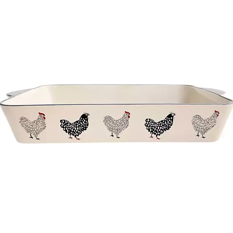 Kirklands Home Bakeware & Cookware|Rooster Stoneware Baking Dish Ivory