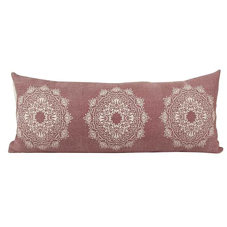 Hot Rose Bohemian Medallion Lumbar Pillow Pillows