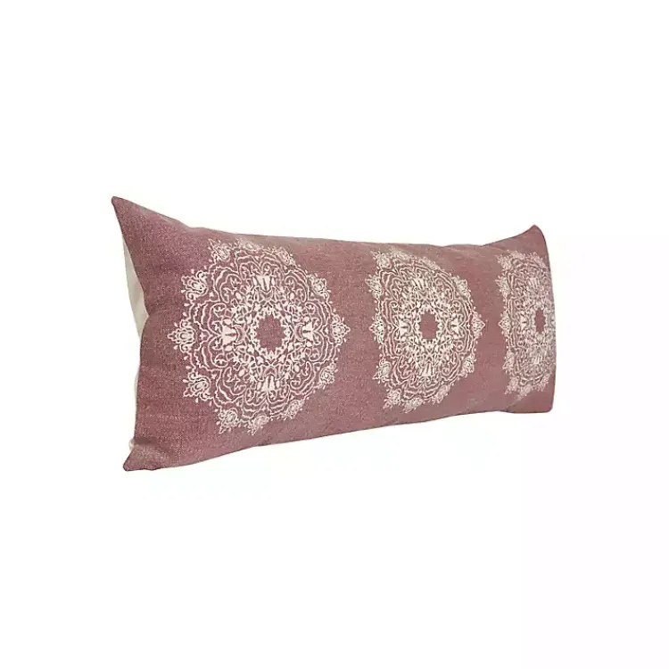 Hot Rose Bohemian Medallion Lumbar Pillow Pillows