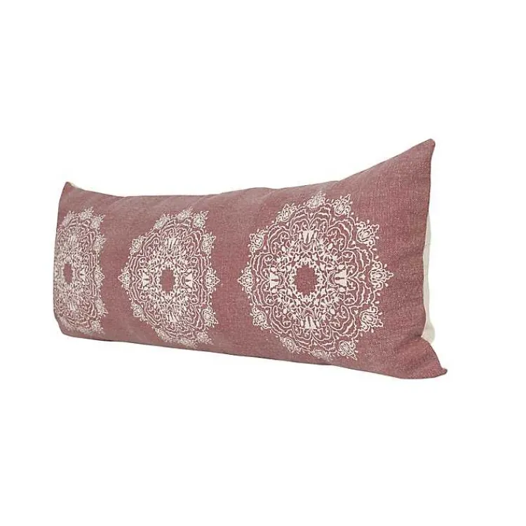 Hot Rose Bohemian Medallion Lumbar Pillow Pillows