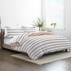Kirklands Home Duvets|Rose Pink Echo Stripe 3-pc. King Duvet Cover Set
